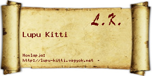 Lupu Kitti névjegykártya